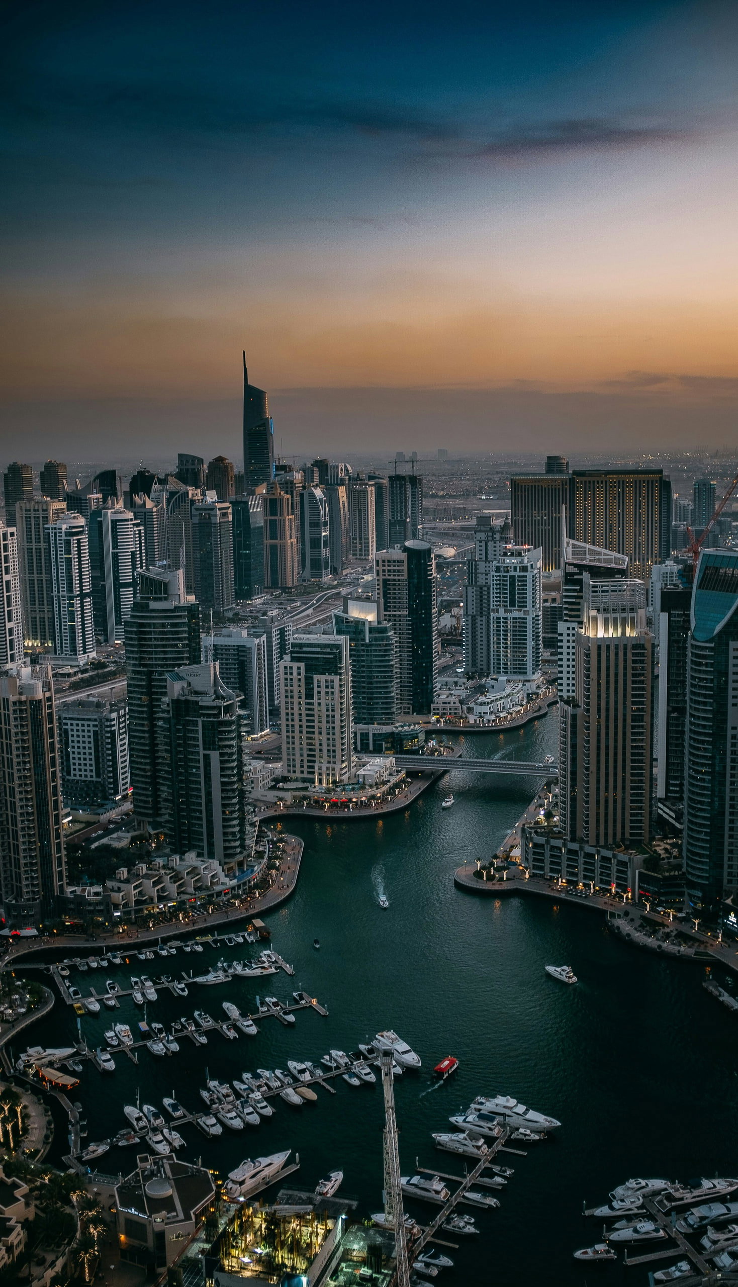 Aerial view of Dubai city skyline
