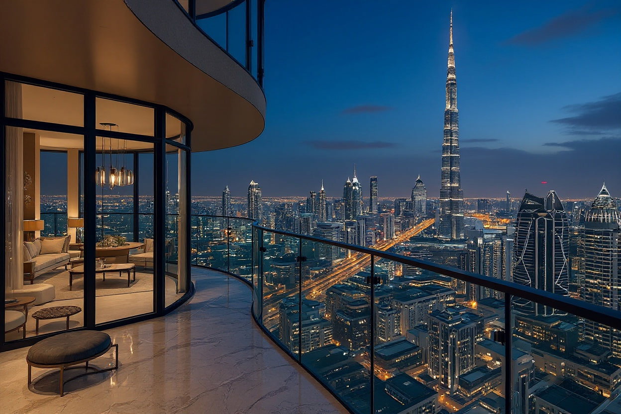 High-Floor Penthouse with Wraparound Terrace in Downtown Dubai